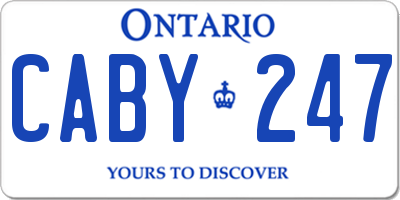 ON license plate CABY247