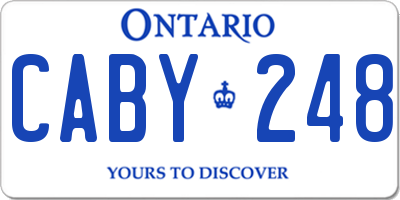 ON license plate CABY248