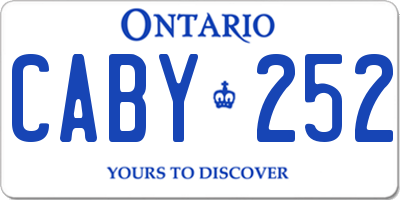 ON license plate CABY252