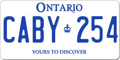 ON license plate CABY254