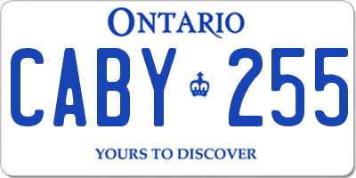 ON license plate CABY255