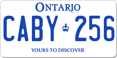 ON license plate CABY256