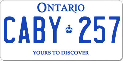 ON license plate CABY257