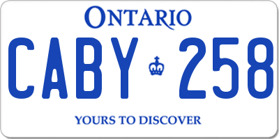 ON license plate CABY258