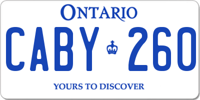 ON license plate CABY260