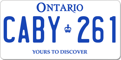 ON license plate CABY261