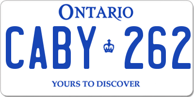 ON license plate CABY262