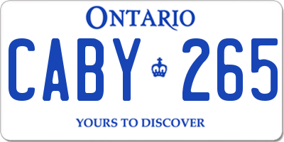 ON license plate CABY265