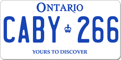 ON license plate CABY266