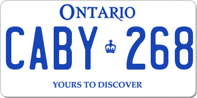 ON license plate CABY268