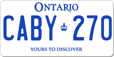 ON license plate CABY270