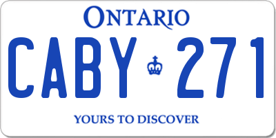 ON license plate CABY271