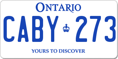 ON license plate CABY273