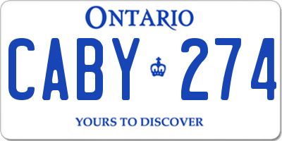 ON license plate CABY274