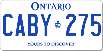 ON license plate CABY275