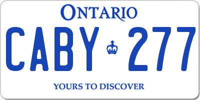 ON license plate CABY277