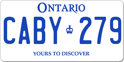 ON license plate CABY279