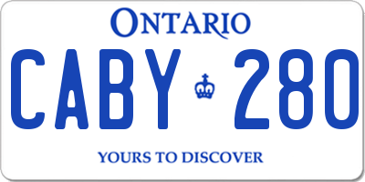 ON license plate CABY280