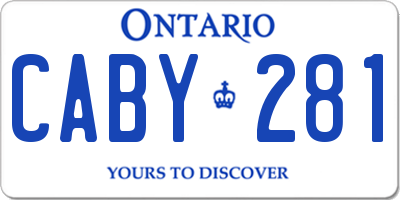 ON license plate CABY281