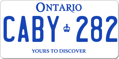 ON license plate CABY282