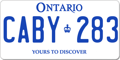 ON license plate CABY283