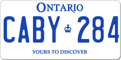 ON license plate CABY284