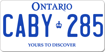 ON license plate CABY285