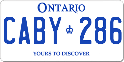 ON license plate CABY286