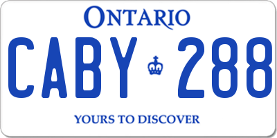 ON license plate CABY288