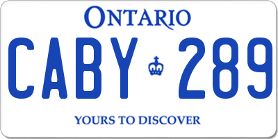 ON license plate CABY289