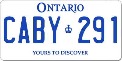 ON license plate CABY291