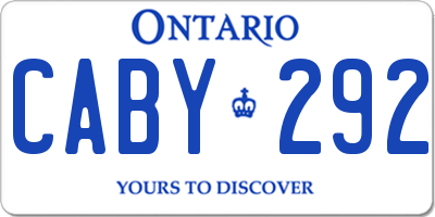 ON license plate CABY292