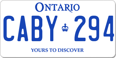 ON license plate CABY294