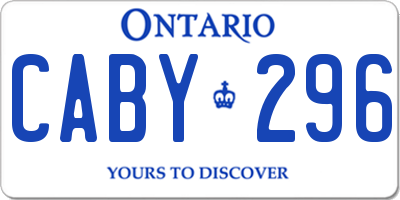 ON license plate CABY296