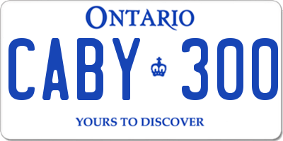 ON license plate CABY300