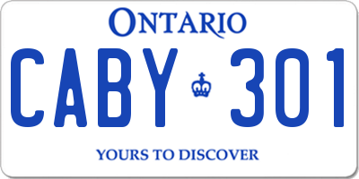 ON license plate CABY301