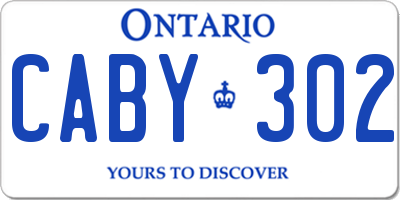 ON license plate CABY302