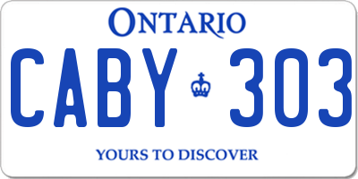 ON license plate CABY303