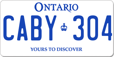 ON license plate CABY304