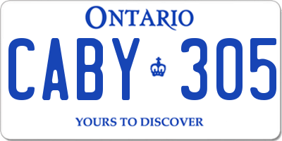 ON license plate CABY305