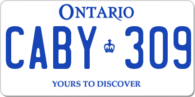 ON license plate CABY309