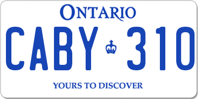 ON license plate CABY310