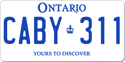 ON license plate CABY311