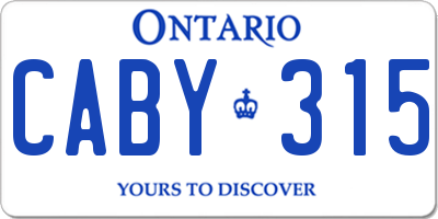 ON license plate CABY315