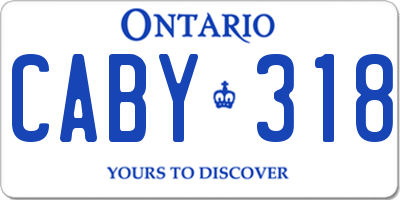 ON license plate CABY318