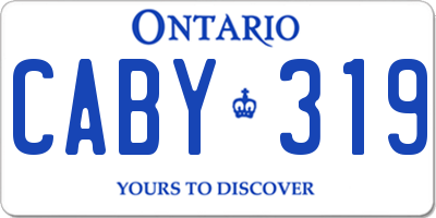 ON license plate CABY319