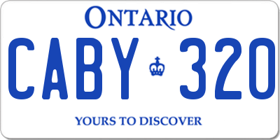 ON license plate CABY320