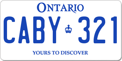 ON license plate CABY321