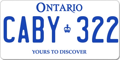 ON license plate CABY322