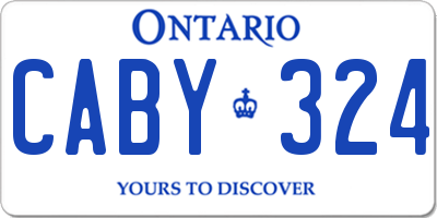 ON license plate CABY324